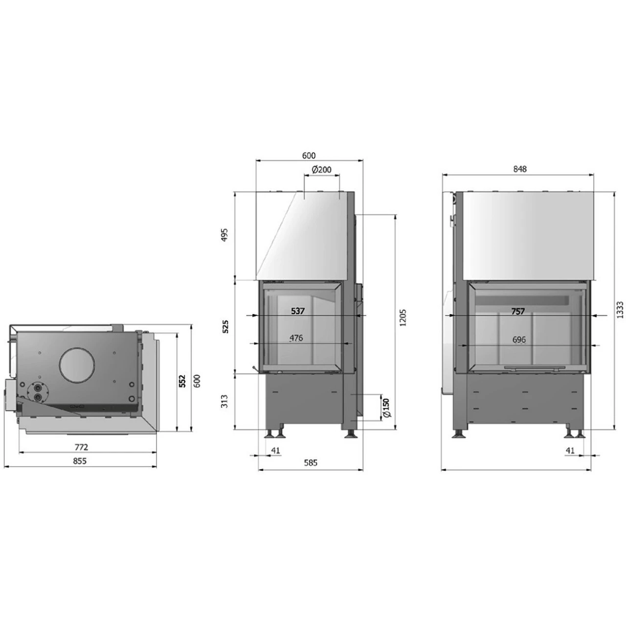 Volcano WLH18 Wassergeführter-Kamin 18kW Hebetür Links Verglast 5 Volcano WLH18 Wassergeführter-Kamin 18kW Hebetür Links Verglast – Bild 3