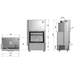 Volcano WTH12 Wasser-Kamineinsatz 12kW Rahmenlose Hebetür -Besten Kamin Laden hajduk volcano wth12 masszeichnung 1280x1280