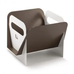 Hoya Designer Holzkorb Aus Aluminium Weiß Und Bronze