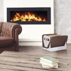 Hoya Designer Holzkorb Aus Aluminium Weiß Und Bronze -Besten Kamin Laden hoya holzkorb designer pelletkorb weiss bronze web4 1280x1280