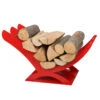 Designer Holzablage / Holzkorb Rot -Besten Kamin Laden k01r web 1280x1280