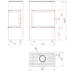 Kompakt 8CP Kaminofen Kaminbausatz 8kW Rechtsverglast -Besten Kamin Laden kaminbausatz kompakt 8 cp masse 1280x1280