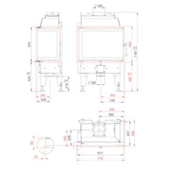 Feel 8CP Eck-Kamineinsatz 8kW Für Niedrigenergiehäuser -Besten Kamin Laden kamineinsatz feel 8cp masse 1280x1280