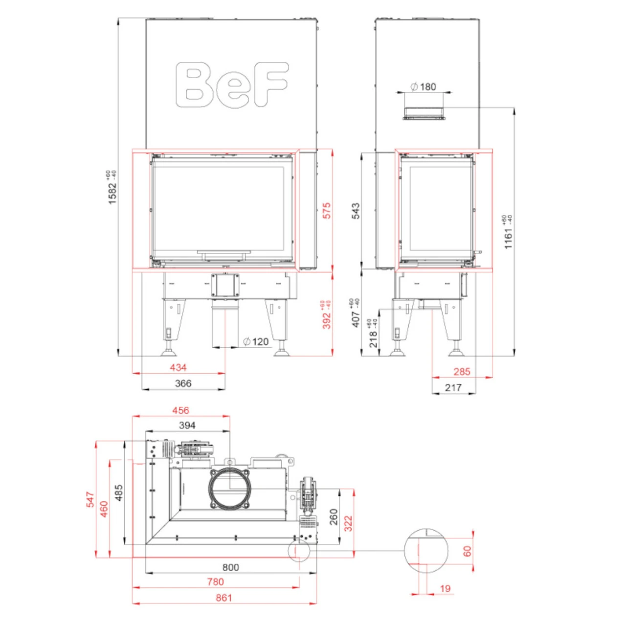 Feel V8CL Eck-Kamineinsatz 8kW Für Niedrigenergiehäuser 4 Feel V8CL Eck-Kamineinsatz 8kW Für Niedrigenergiehäuser – Bild 2