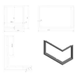 Eck-Kamineinsatz VNP Rechts 14kW Hebetür -Besten Kamin Laden kamineinsatz vnp 810 410 blendrahmen masse 1280x1280