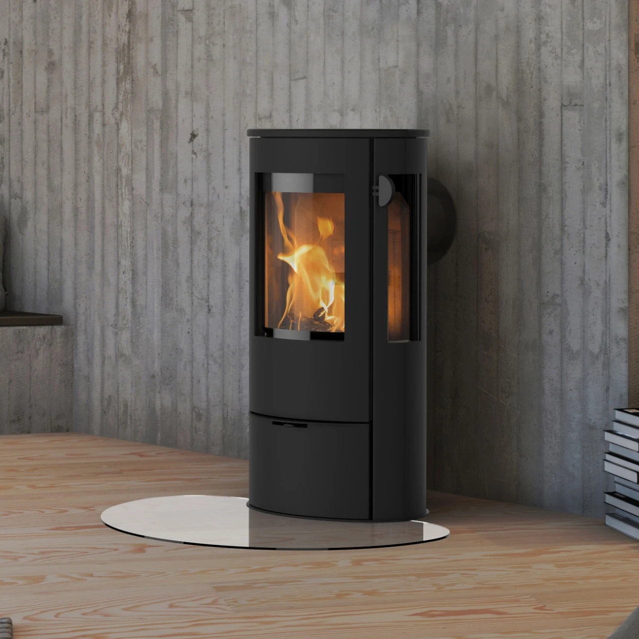 Liva 5G Panorama Kaminofen Schwarz 5kW 6 Liva 5G Panorama Kaminofen Schwarz 5kW – Bild 4