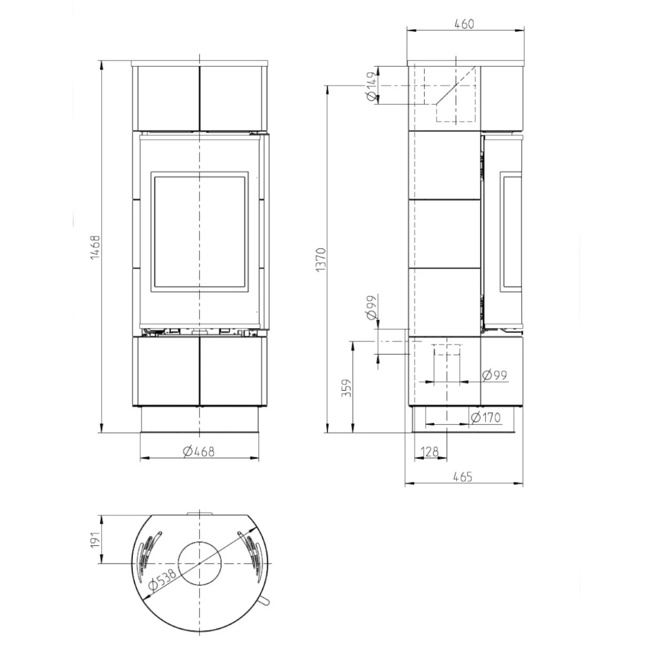 Atika Keramik Extra Schwarz Kaminofen 7kW 9 Atika Keramik Extra Schwarz Kaminofen 7kW – Bild 7