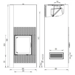 Kera Xtra Designer Kaminbausatz 6kW Wärmespeicherung -Besten Kamin Laden kera xtra masse1 1280x1280