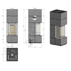 KL1000 Beton Systemkamin Kaminbausatz 6kW -Besten Kamin Laden kl1000 beton systemkamin kaminbausatz masse2 1280x1280