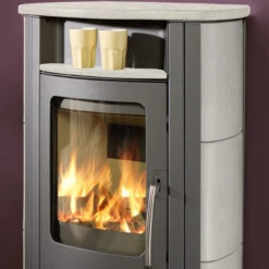 Caron Aqua Wasser Kaminofen 7+3 KW Gussgrau Mit Kachel Ahorn -Besten Kamin Laden koppe caron aqua ahorn gussgrau oben 1280x1280 1