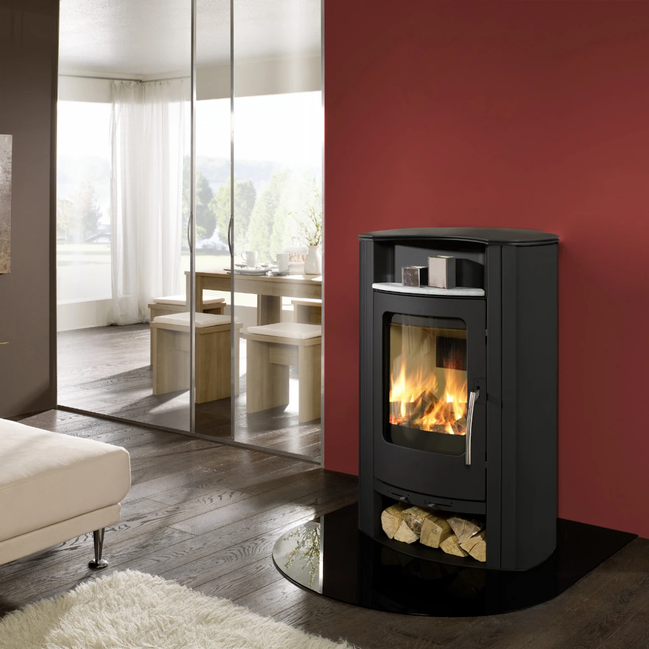 Caron Aqua Wasser Kaminofen 4+3 Schwarz 4 Caron Aqua Wasser Kaminofen 4+3 Schwarz – Bild 2