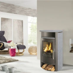 Caron Aqua Wasser Kaminofen 7+3 KW Gussgrau Mit Serpentinstein -Besten Kamin Laden koppe caron aqua serpentino gussgrau int2 1280x1280