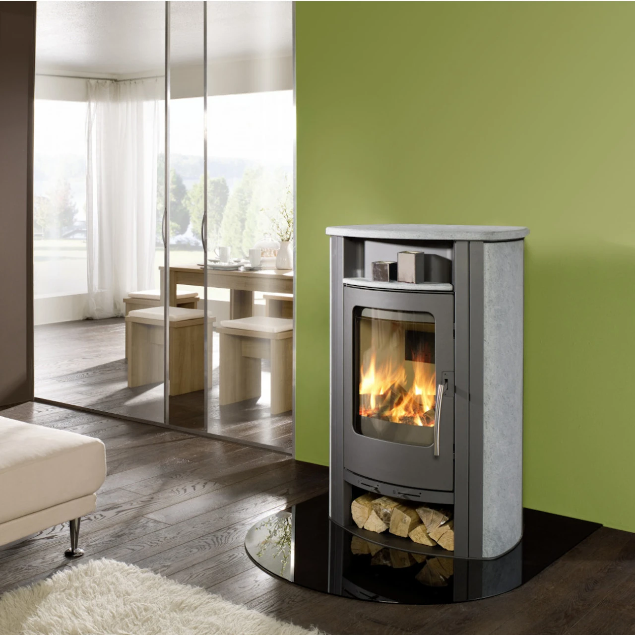 Caron Aqua Wasser Kaminofen 4+3 Gussgrau Serpentinstein 4 Caron Aqua Wasser Kaminofen 4+3 Gussgrau Serpentinstein – Bild 2