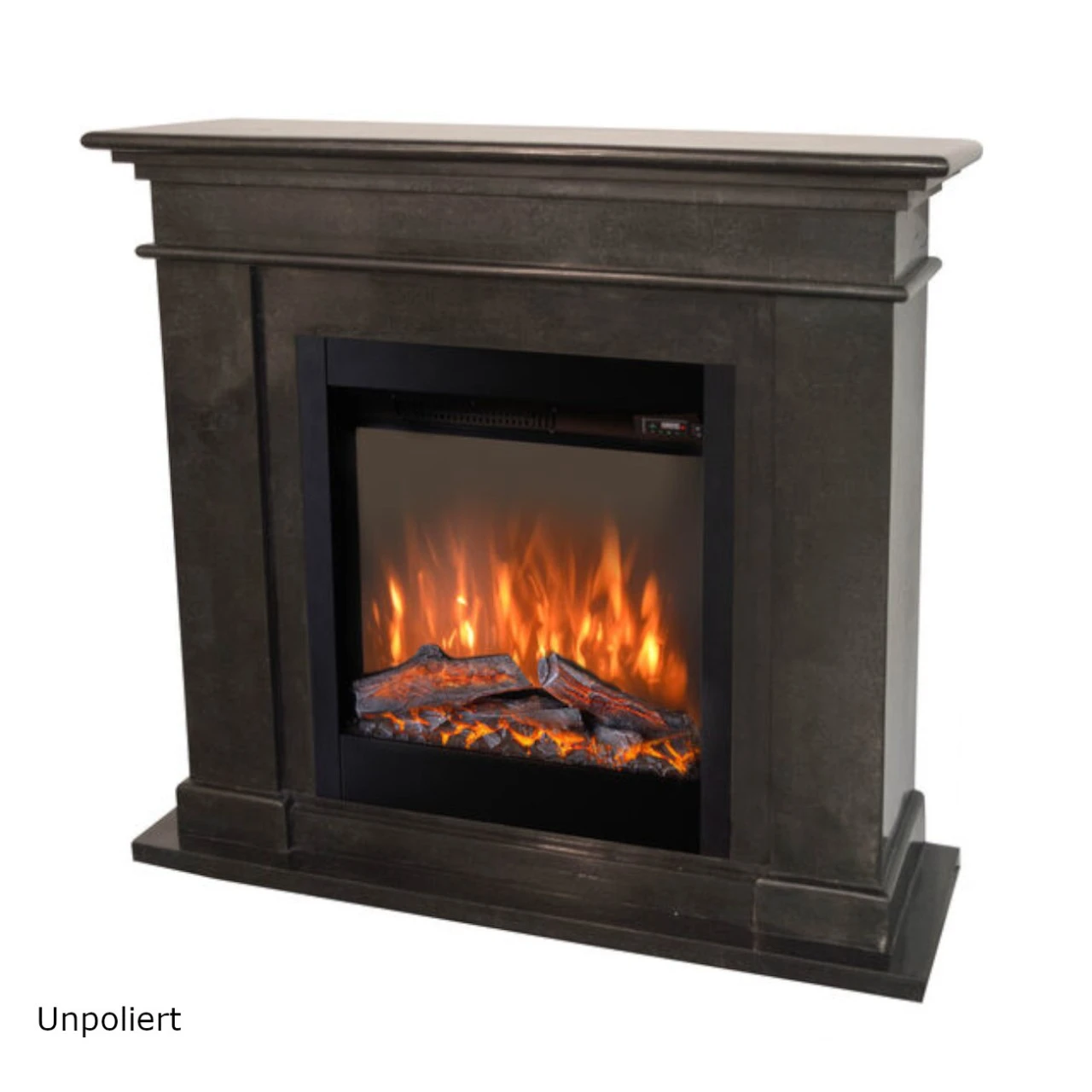 Kos Levico LED Kamin Naturstein Schwarz 5 Kos Levico LED Kamin Naturstein Schwarz – Bild 3