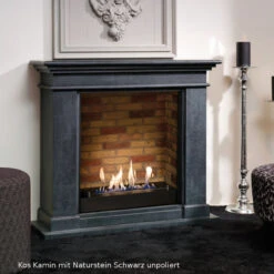 Kos Bioethanol Kamin Schwarz Naturstein Mit Steindekor -Besten Kamin Laden kos schwarz unpoliert stone decor text 1280x1280