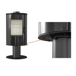 Koza AB/S/N/O/Glass Drehbarer Kaminofen 8kW Schwarze Kacheln -Besten Kamin Laden koza ab s n o kafel schwarz drehbar 1280x1280