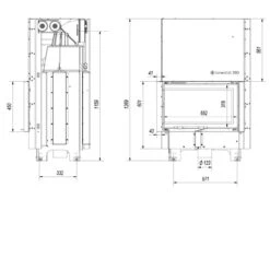 MBM Warmluft-Eckkamineinsatz Linksverglast 10kW Hebetür -Besten Kamin Laden kratki mbm g links masse1 1280x1280