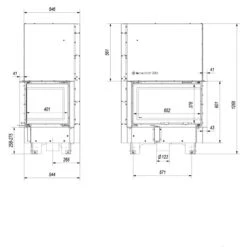 MBM Warmluft-Eckkamineinsatz Rechtsverglast 10kW Hebetür -Besten Kamin Laden kratki mbm g rechts masse2 1280x1280
