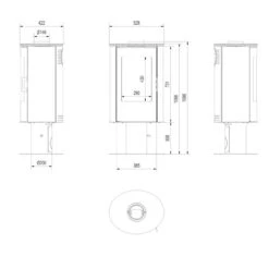 Koza AB/S/N/DR Black Edition Kaminofen 8kW Trompetenfuß -Besten Kamin Laden kratki kamin koza ab s n k masse 1280x1280 1
