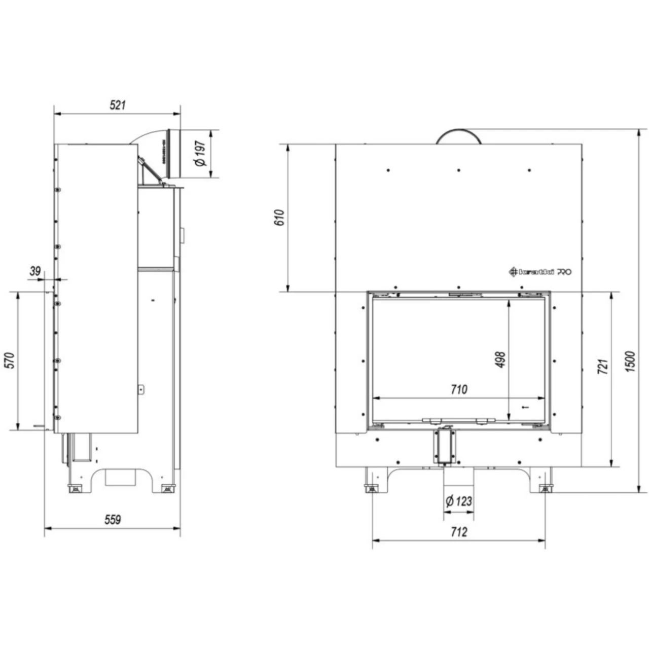 MBA17 Warmluft-Kamineinsatz 17kW Mit Hebetür 7 MBA17 Warmluft-Kamineinsatz 17kW Mit Hebetür – Bild 5