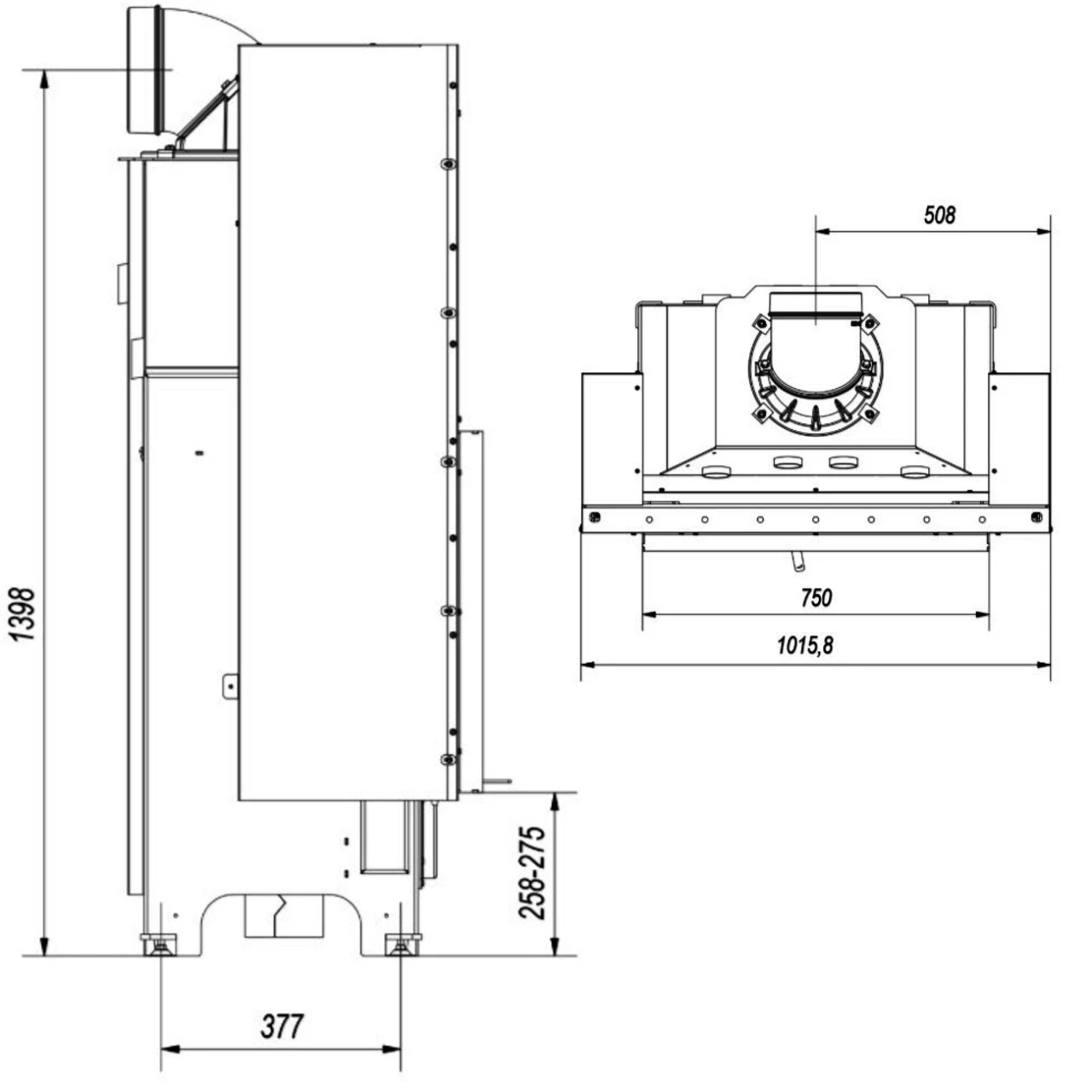 MBA17 Warmluft-Kamineinsatz 17kW Mit Hebetür 8 MBA17 Warmluft-Kamineinsatz 17kW Mit Hebetür – Bild 6