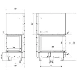 MBA17 Warmluft-Kamineinsatz Rechtsverglast 17kW Mit Hebetür -Besten Kamin Laden kratki mba g rechts masse1 1280x1280