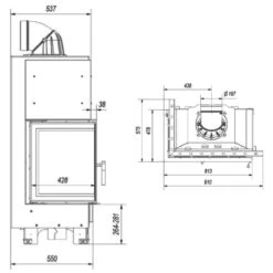 MBA Warmluft-Eckkamineinsatz 17kW Linksverglast 20 MBA Warmluft-Eckkamineinsatz 17kW Linksverglast -Besten Kamin Laden kratki mba links masse2 1280x1280