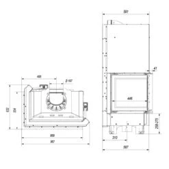 MBO Warmluft-Eckkamineinsatz Linksverglast Hebetür 15kW -Besten Kamin Laden kratki mbo g links masse1 1280x1280