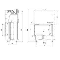 MBO Warmluft-Eckkamineinsatz Linksverglast Hebetür 15kW -Besten Kamin Laden kratki mbo g links masse2 1280x1280