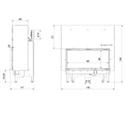 Nadia 14 Warmluft-Kamineinsatz 14kW Mit Hebetür -Besten Kamin Laden kratki nadia 14 hebetuer masse2 1280x1280