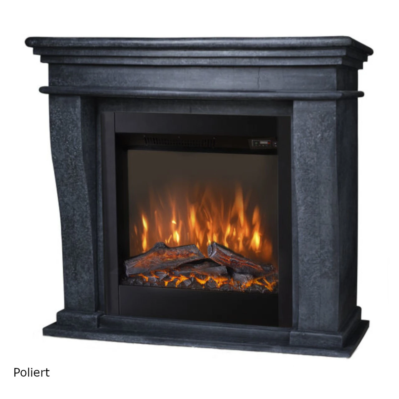Kreta Mini Levico Naturstein Schwarz LED Kamin 5 Kreta Mini Levico Naturstein Schwarz LED Kamin – Bild 3