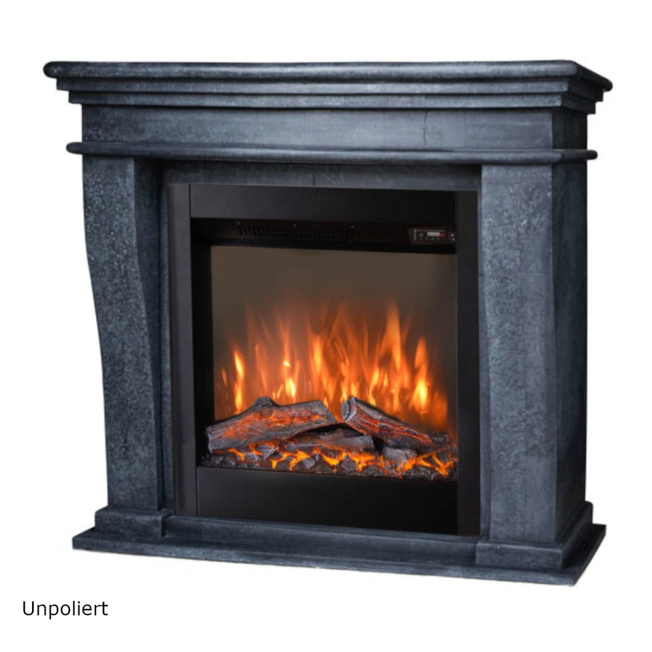 Kreta Mini Levico Naturstein Schwarz LED Kamin 4 Kreta Mini Levico Naturstein Schwarz LED Kamin – Bild 2