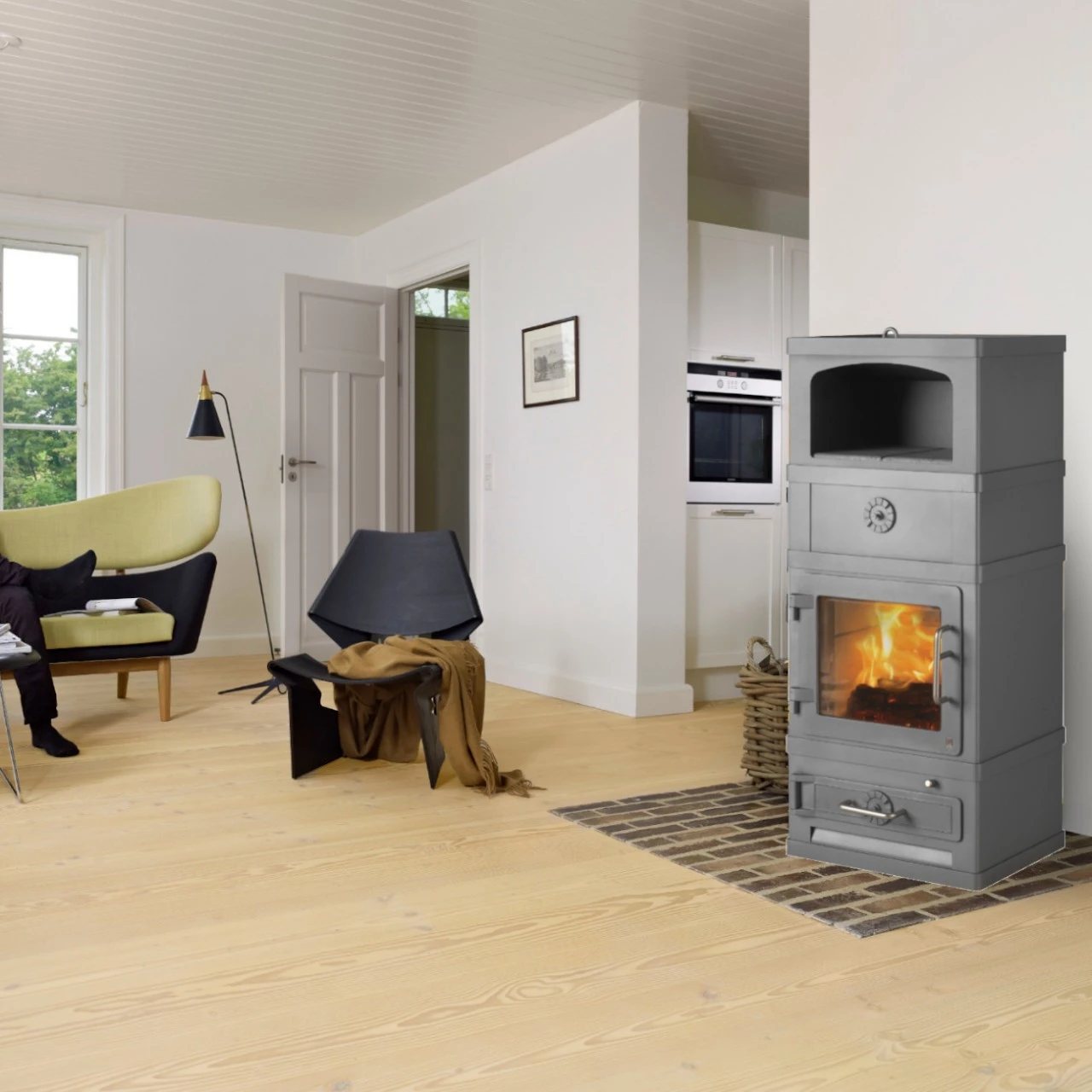 Lotus 2060 Kaminofen Mit Warmhaltefach 8kW Grau 4 Lotus 2060 Kaminofen Mit Warmhaltefach 8kW Grau – Bild 2