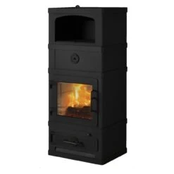 Lotus 2060 Kaminofen Mit Warmhaltefach 8kW Schwarz