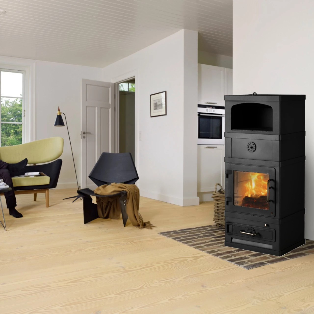 Lotus 2060 Kaminofen Mit Warmhaltefach 8kW Schwarz 4 Lotus 2060 Kaminofen Mit Warmhaltefach 8kW Schwarz – Bild 2