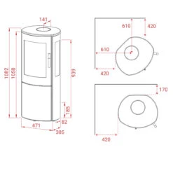 Mira 4 Panorama Kaminofen 5kW 22 Mira 4 Panorama Kaminofen 5kW -Besten Kamin Laden lotus mira4 masse 1280x1280