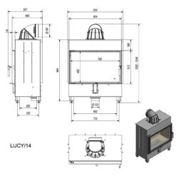 Lucy 14 Warmluft Kamineinsatz 14kW -Besten Kamin Laden lucy 14 masse 1280x1280
