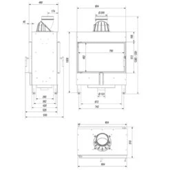 Lucy 14 Tunnel Panorama Kamineinsatz 14kW -Besten Kamin Laden lucy 14 tunel masse 1280x1280