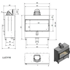 Lucy 16 Warmluft Kamineinsatz 16kW -Besten Kamin Laden lucy 16 masse 1280x1280