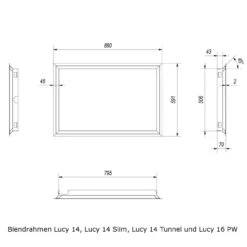 Lucy 14 Warmluft Kamineinsatz 14kW -Besten Kamin Laden lucy14 blendrahmen masse 1280x1280