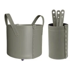 Lycad Designer Kaminbesteckset Und Holzkorb Taupe