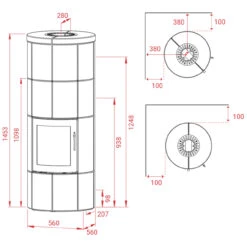 M2 Indian Night Speicher-Kaminofen 6kW -Besten Kamin Laden m2 masse 1280x1280 1