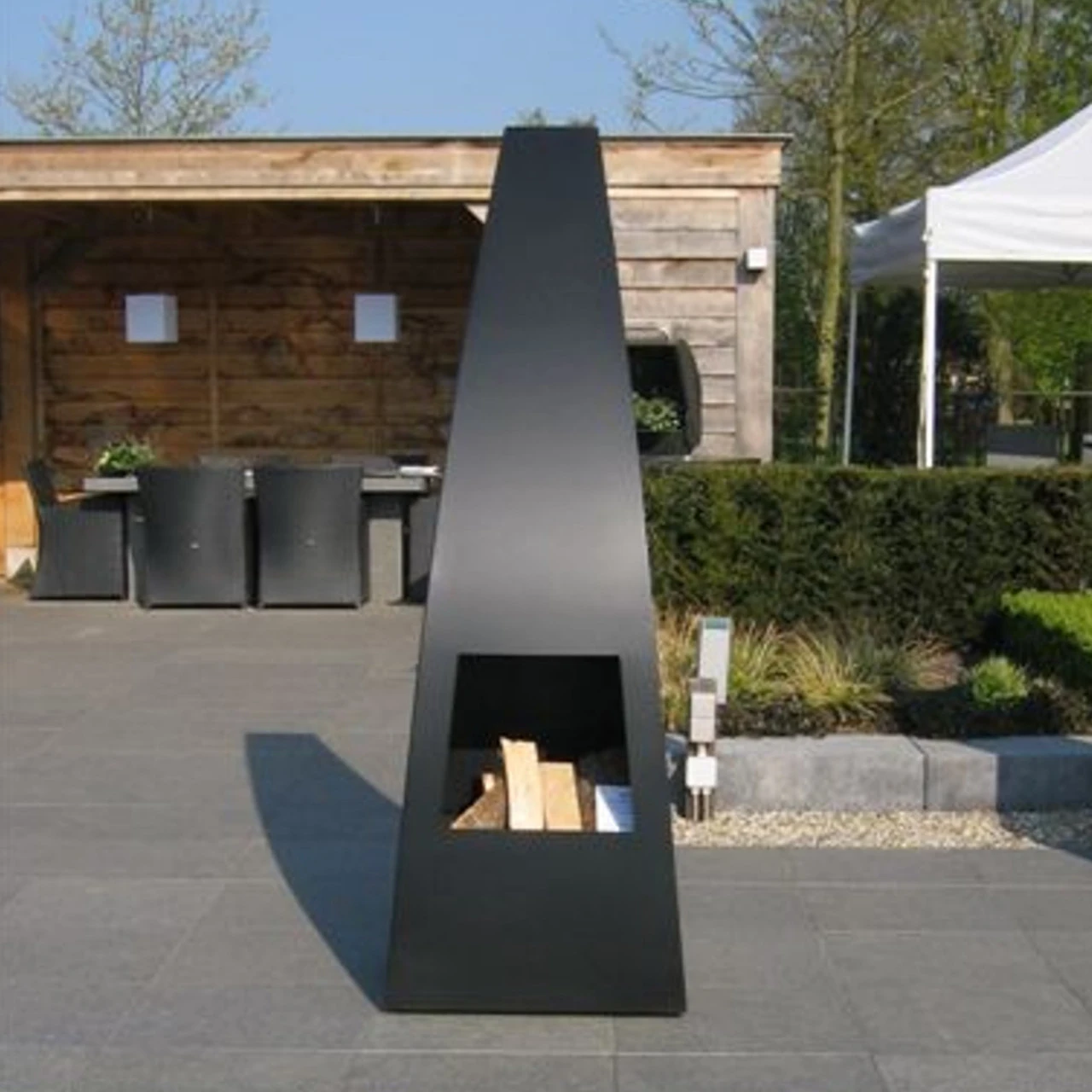 Outdoor/Garten Kamin Maca Schwarz 4 Outdoor/Garten Kamin Maca Schwarz – Bild 2