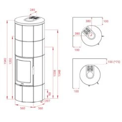 Maestro 2 Indian Night Speicher-Kaminofen 6kW -Besten Kamin Laden maestro2 speicher kaminofen masse 1280x1280 1