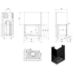 Maja Gusseiserner Eckkamineinsatz Links 8kW Hebetür -Besten Kamin Laden maja l bs guillotine masse 1280x1280