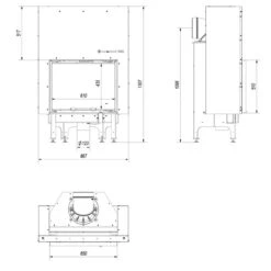 Nadia 10 Warmluft Kamineinsatz 10kW Mit Hebetür -Besten Kamin Laden masse1 nadia 10 hebetuer 1280x1280