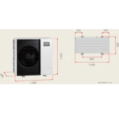 Mitsubishi Zubadan Wärmepumpen-Set 1.11 Split-System 6 KW Mit Hydromodul -Besten Kamin Laden masse mitsubishi aussengeraet 1280x1280 2