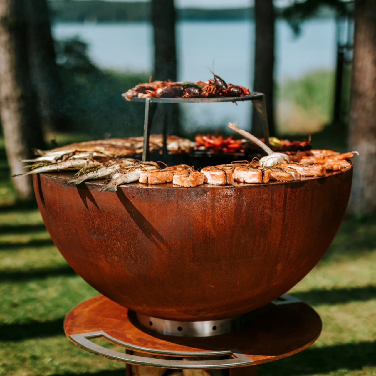 Juno 800 Gartenkamin Plancha Grill Cortenstahl 4 Juno 800 Gartenkamin Plancha Grill Cortenstahl – Bild 2