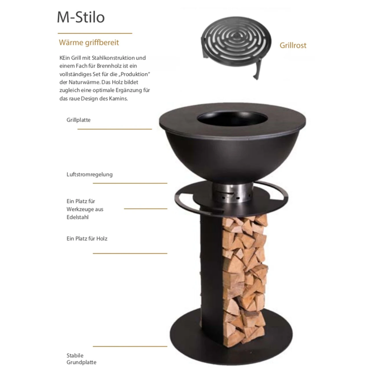 Stilo 600 Plancha Grill Gartenkamin Cortenstahl 5 Stilo 600 Plancha Grill Gartenkamin Cortenstahl – Bild 3