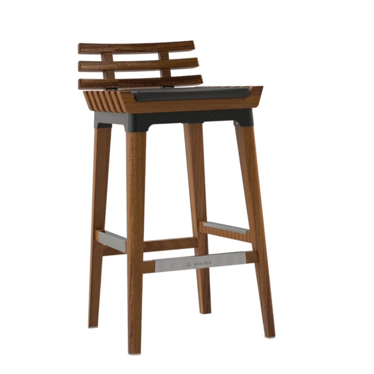 Nexo Iroko-Holz Garten Bar Hocker Schwarz 3 Nexo Iroko-Holz Garten Bar Hocker Schwarz